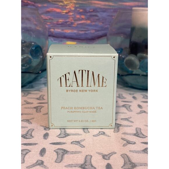 Byroe Teatime Peach Kombucha Tea Clarifying Clay Mask Jar - Picture 1 of 4